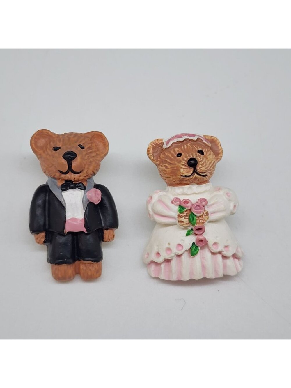 Bride & Groom Teddy Bear Wedding Buttons Crafts Sewing Quilting Embellishments